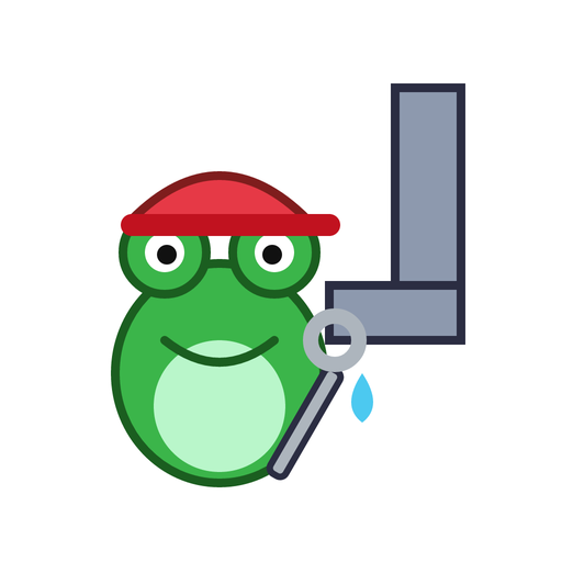 Leaky Pipe Plumber Frog logo